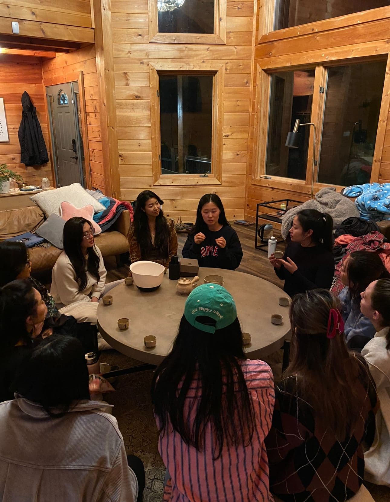 Group sharing in a circle at a retreat